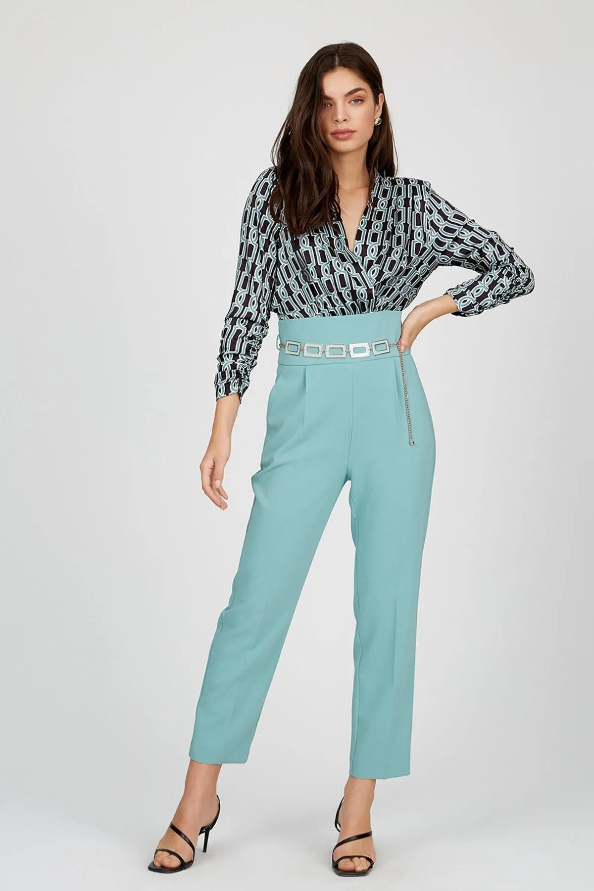 16276 Arctic Blue Patterned Top Jumpsuit