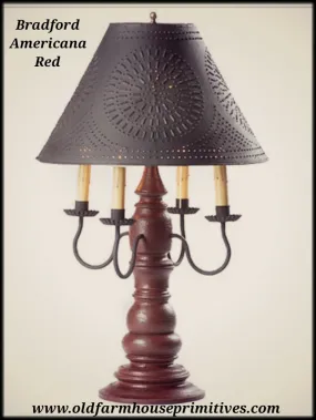 #9196X Bradford Lamp with Shade In Americana Colors (Made In USA)