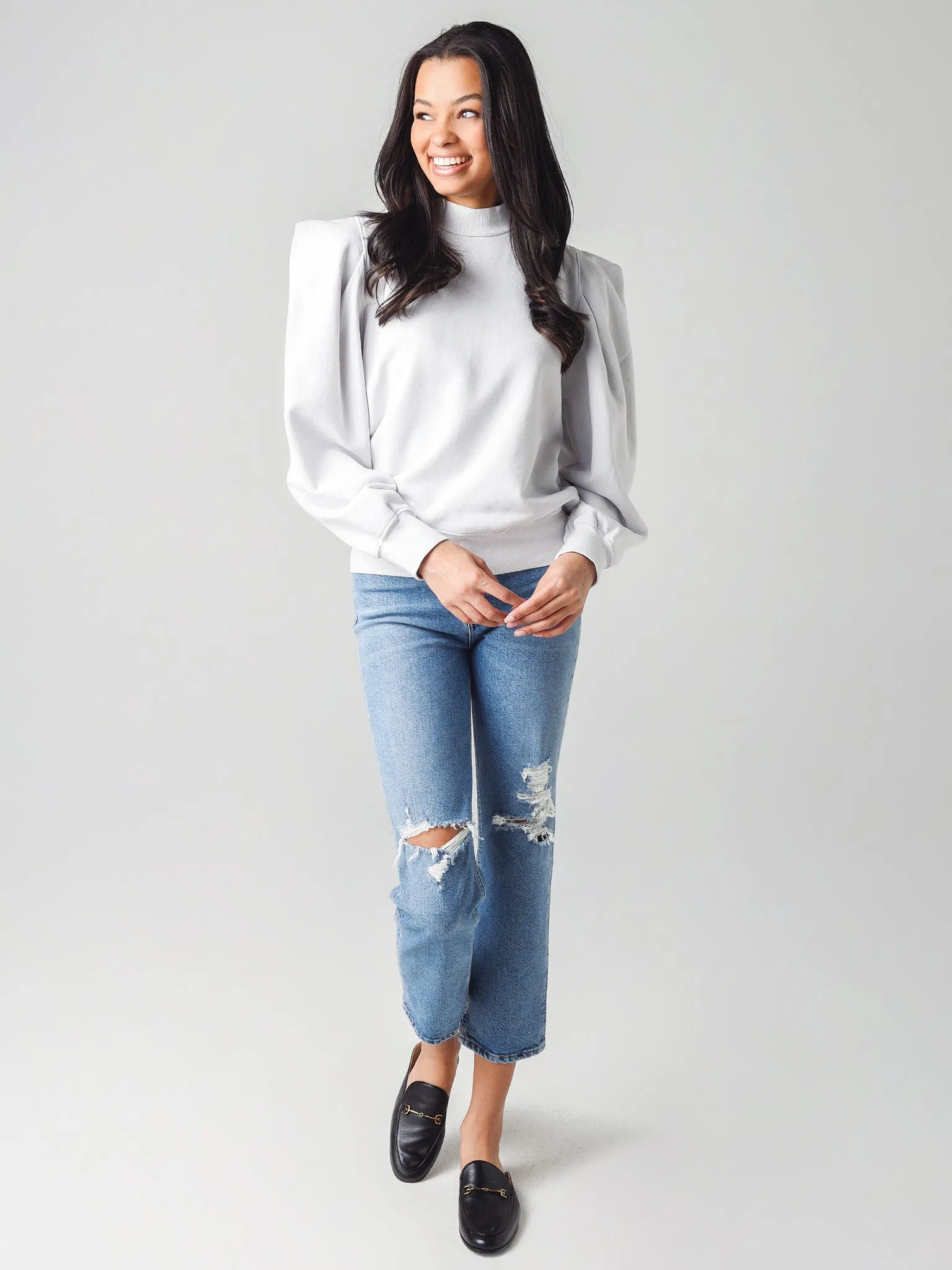 Agolde Women's Folded Sleeve Sweatshirt