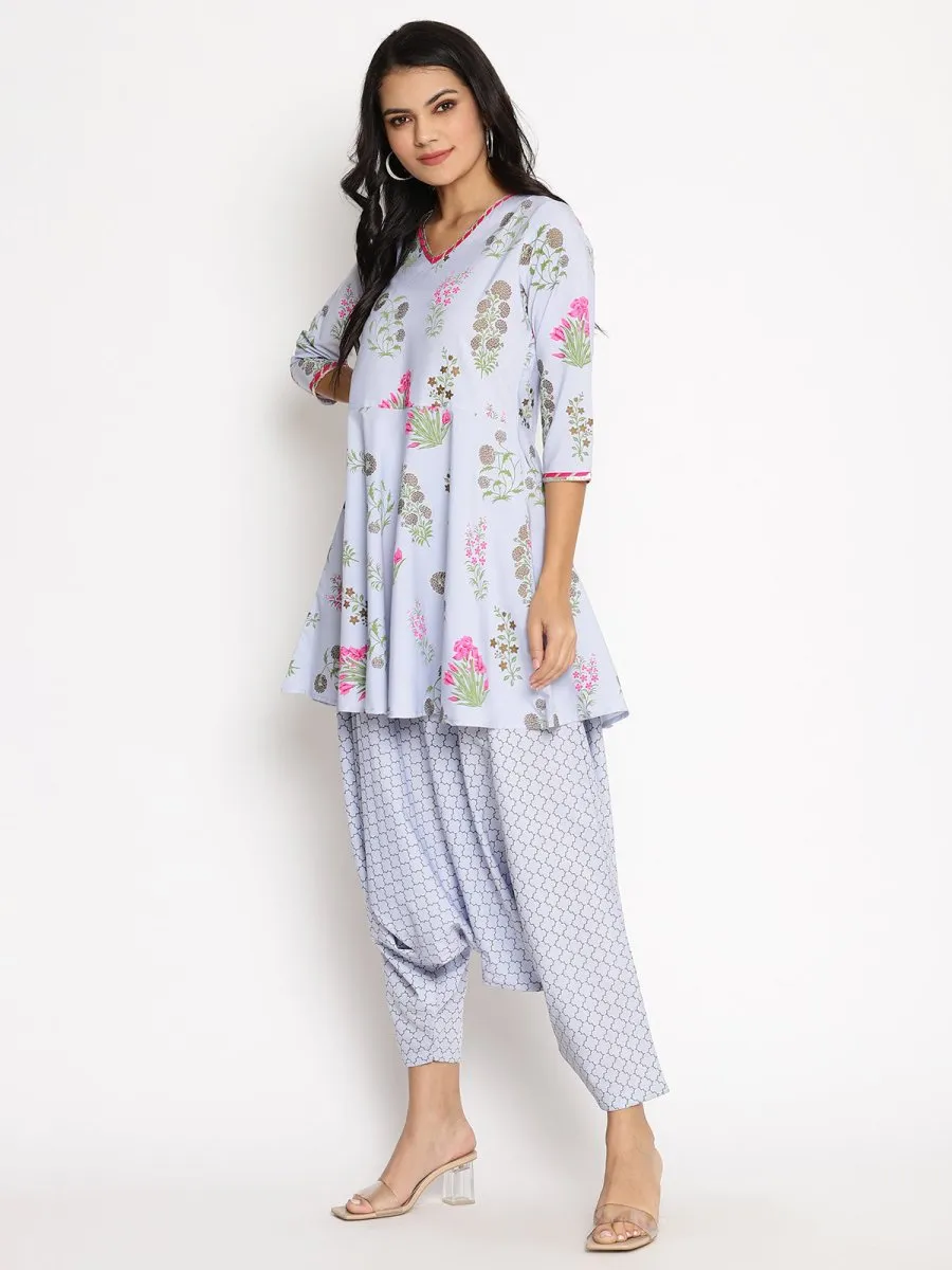 Ahalyaa Beautiful Crepe Printed Top With Harem Pant