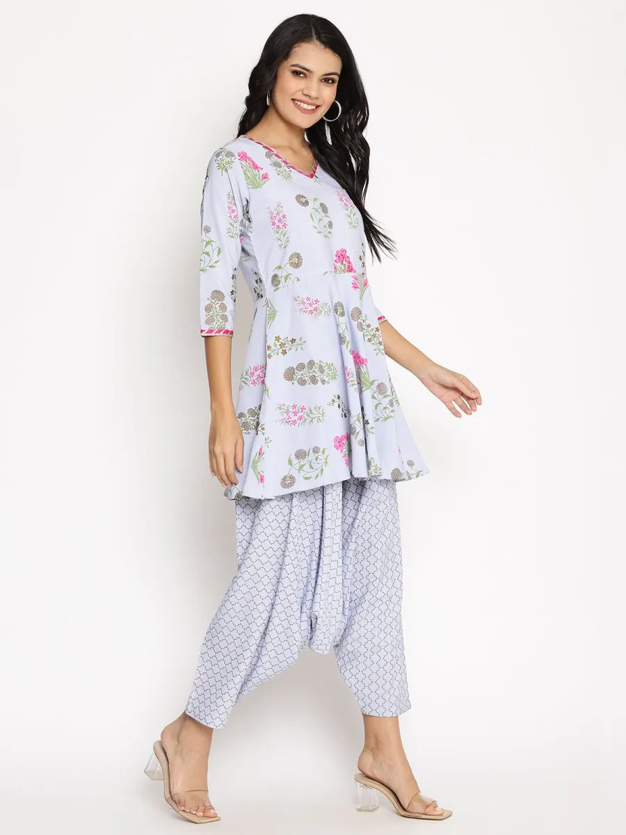 Ahalyaa Beautiful Crepe Printed Top With Harem Pant