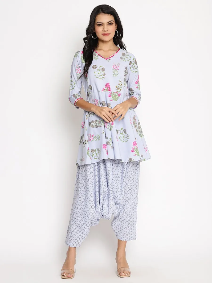 Ahalyaa Beautiful Crepe Printed Top With Harem Pant