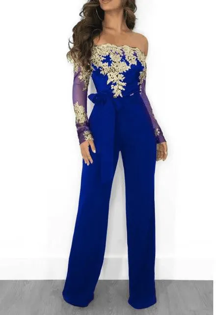 Appliques Lace Patchwork Jumpsuit