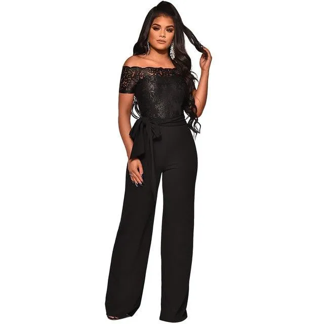 Appliques Lace Patchwork Jumpsuit