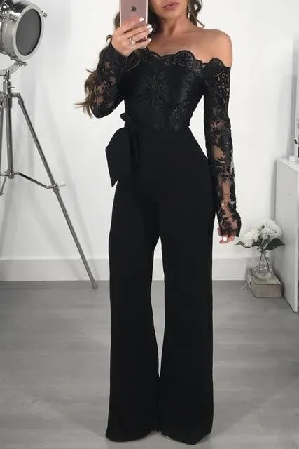 Appliques Lace Patchwork Jumpsuit