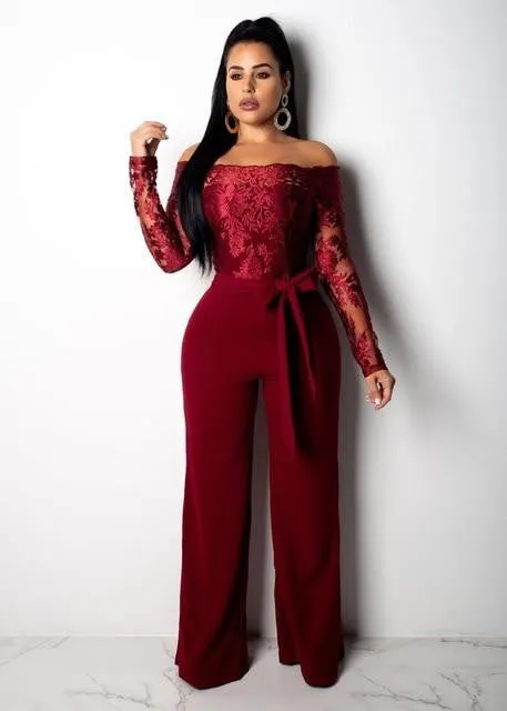 Appliques Lace Patchwork Jumpsuit