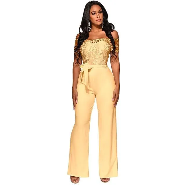 Appliques Lace Patchwork Jumpsuit