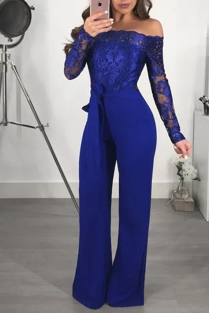 Appliques Lace Patchwork Jumpsuit