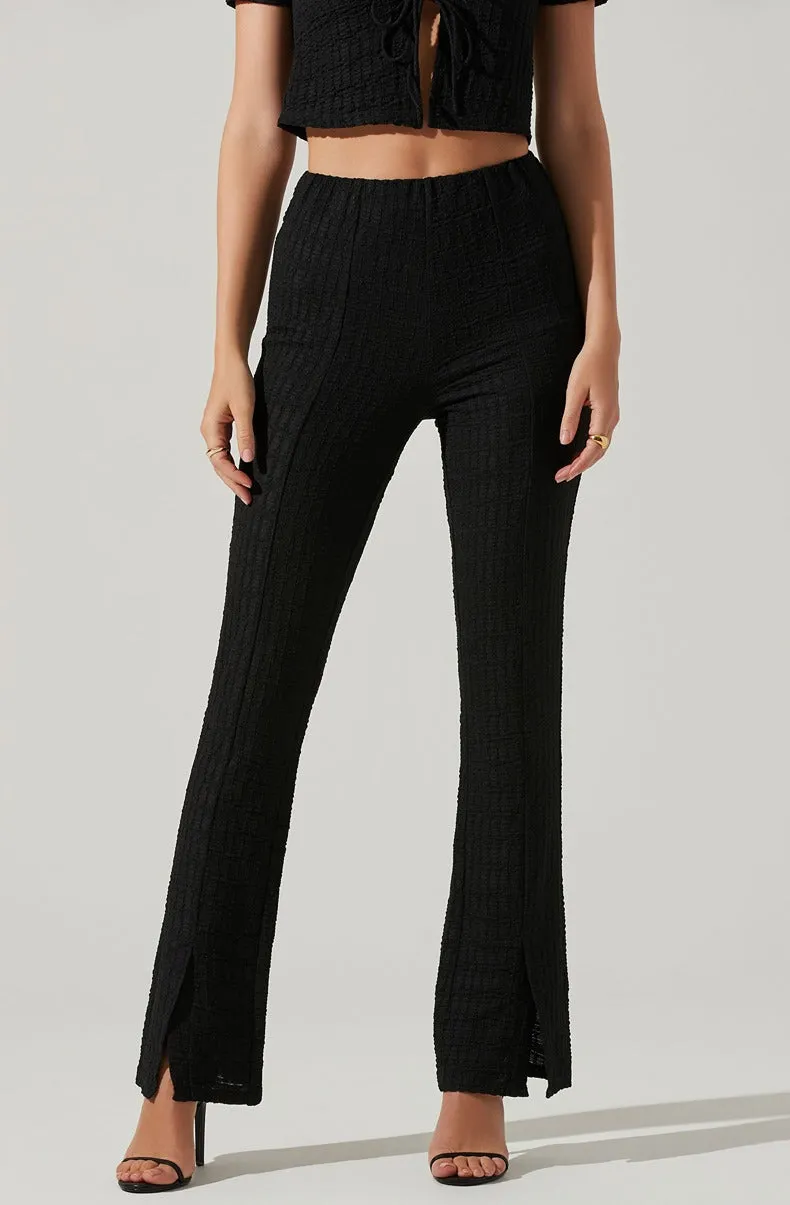 ASTR The Label Zoey Seamed Split Hem Pants in Black