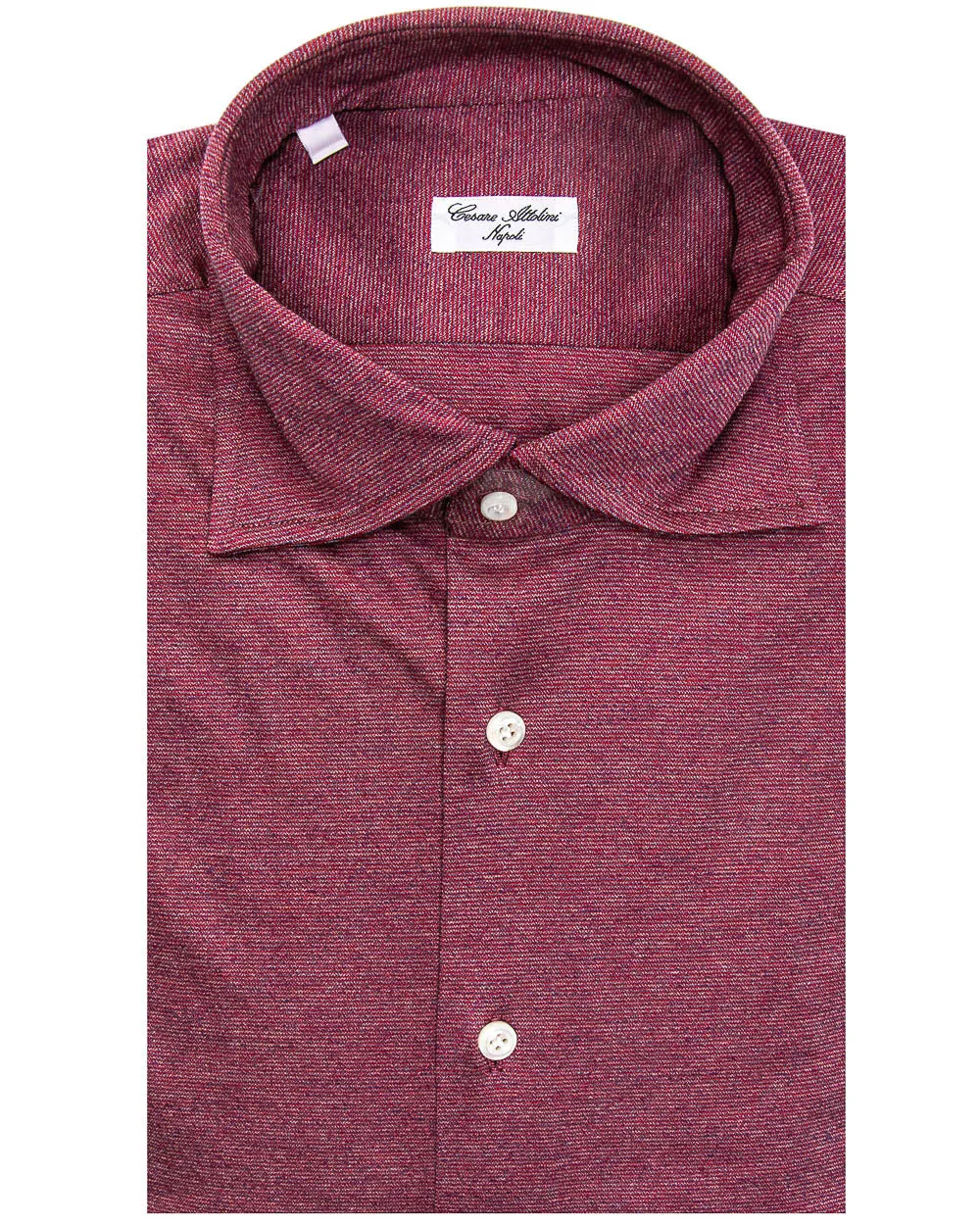 Berry Heather Micro Striped Knit Dress Shirt