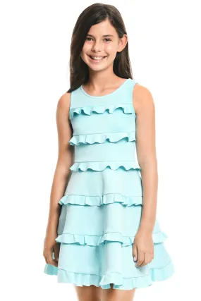 Big Girls Sleeveless Fit and Flare Tiered Dress