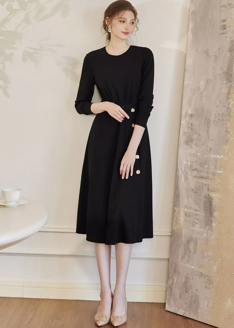 BLACK KNIT SLIM DRESS