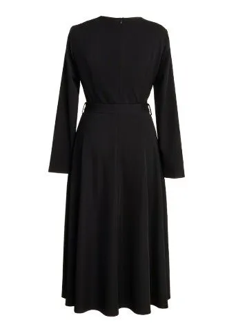 BLACK KNIT SLIM DRESS