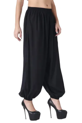 Black Solid Harem Pants