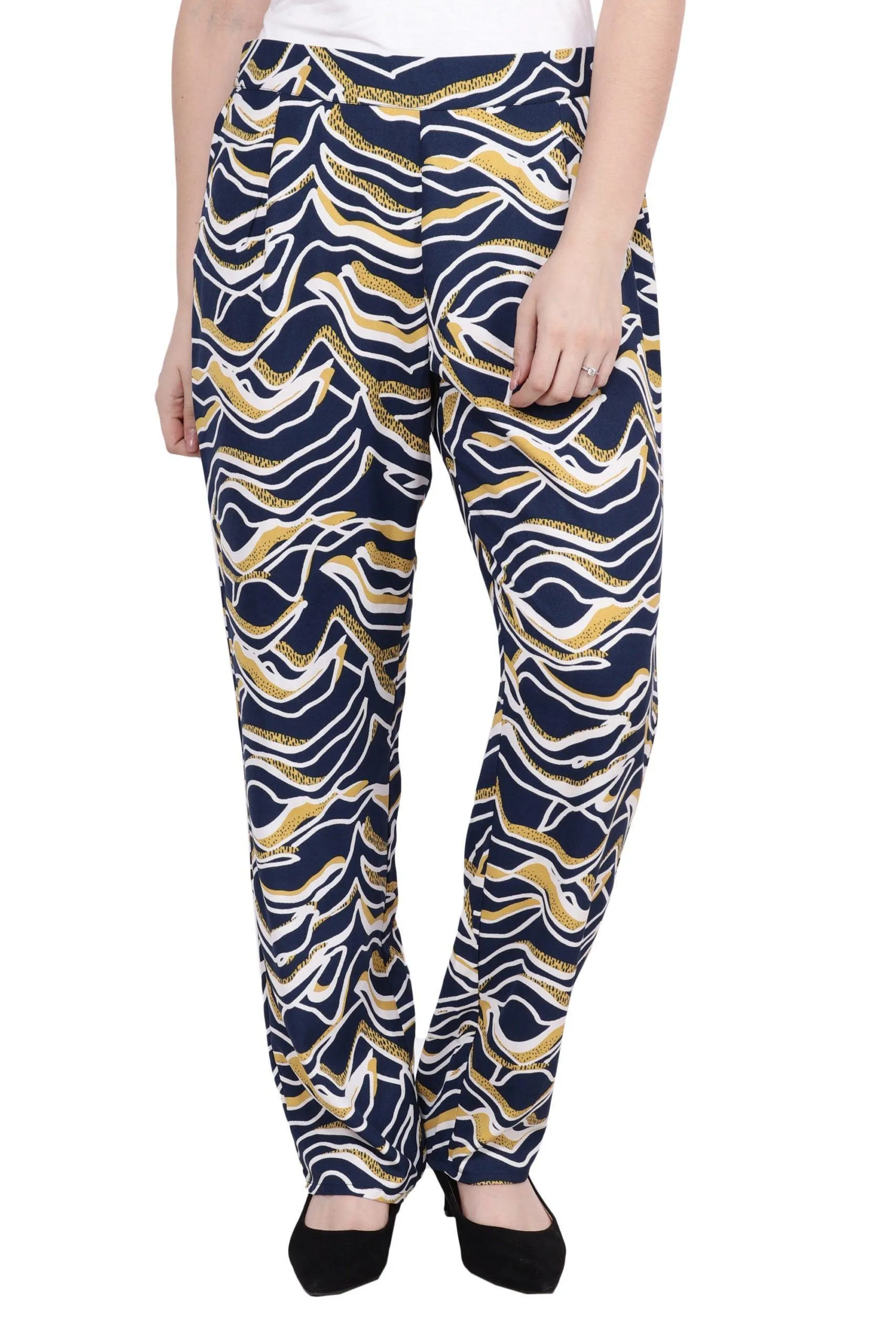 Blue & Yellow Whale Printed Trousers