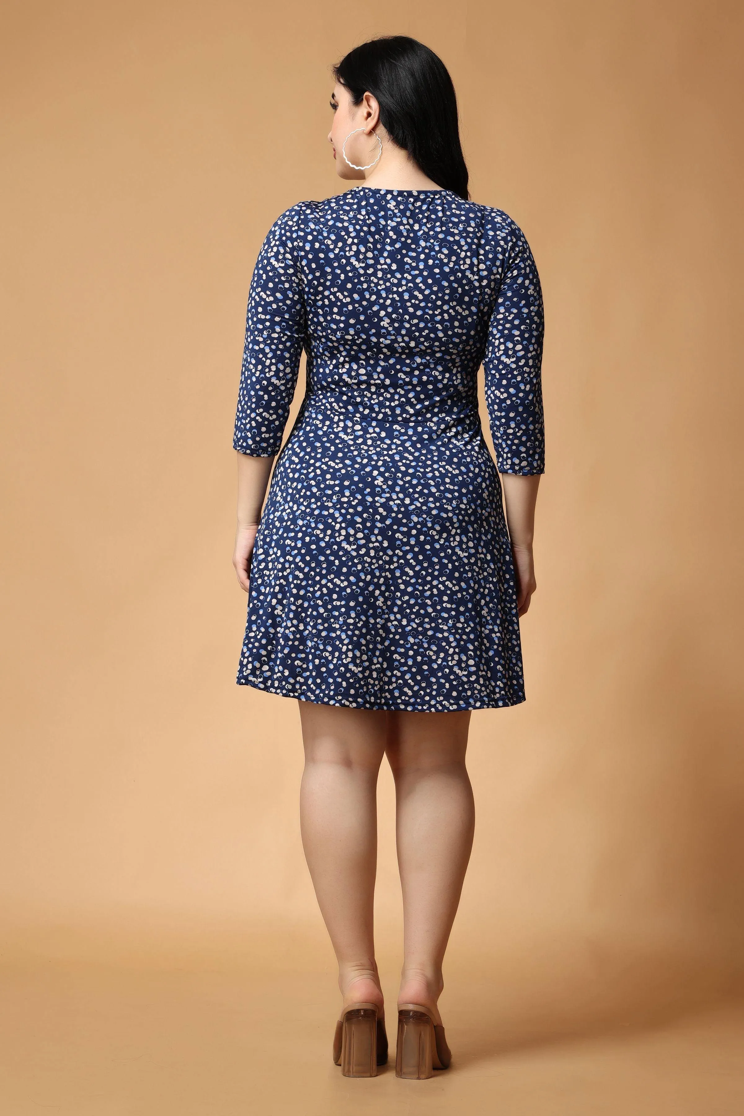 Blue Dots Printed Dress