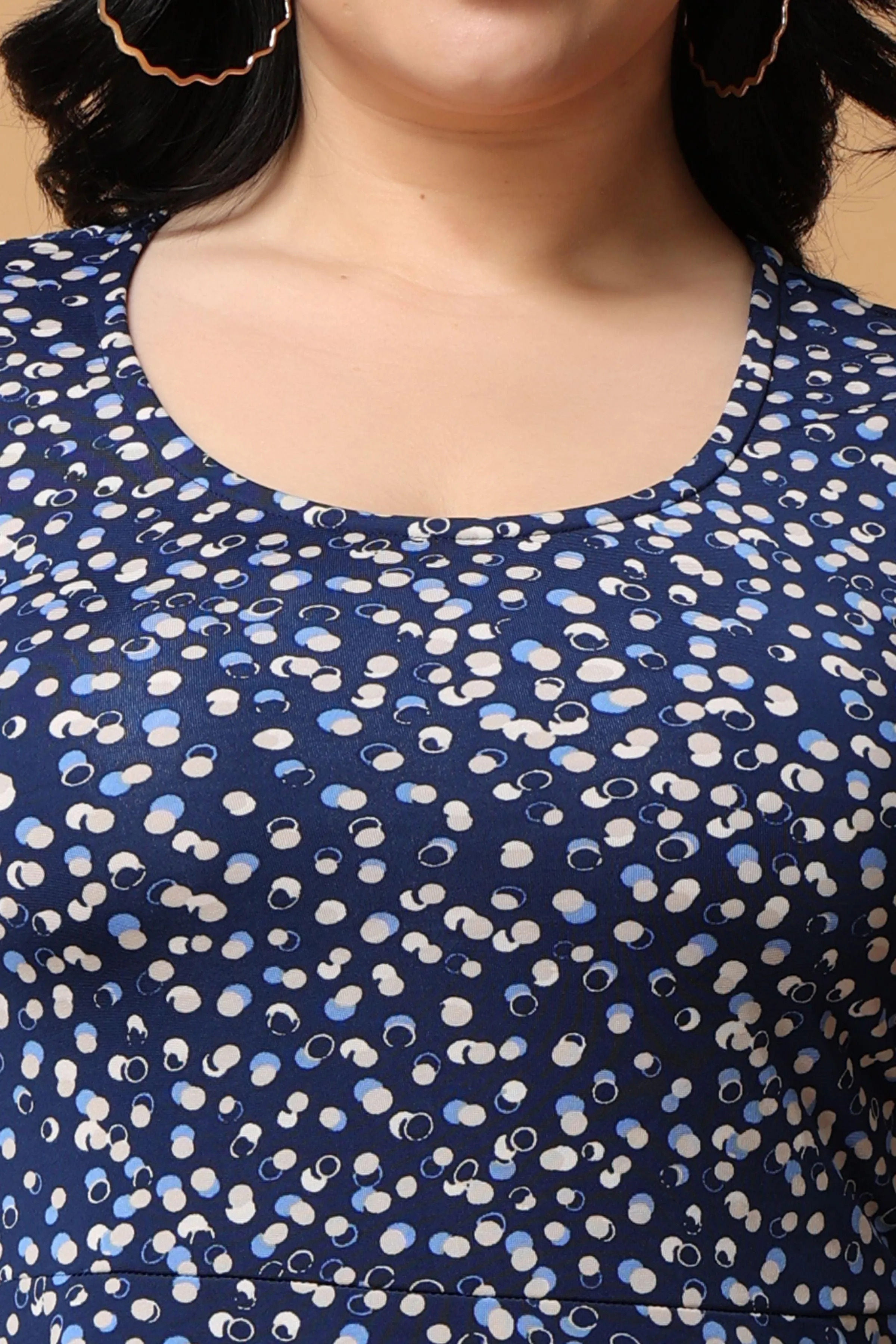 Blue Dots Printed Dress