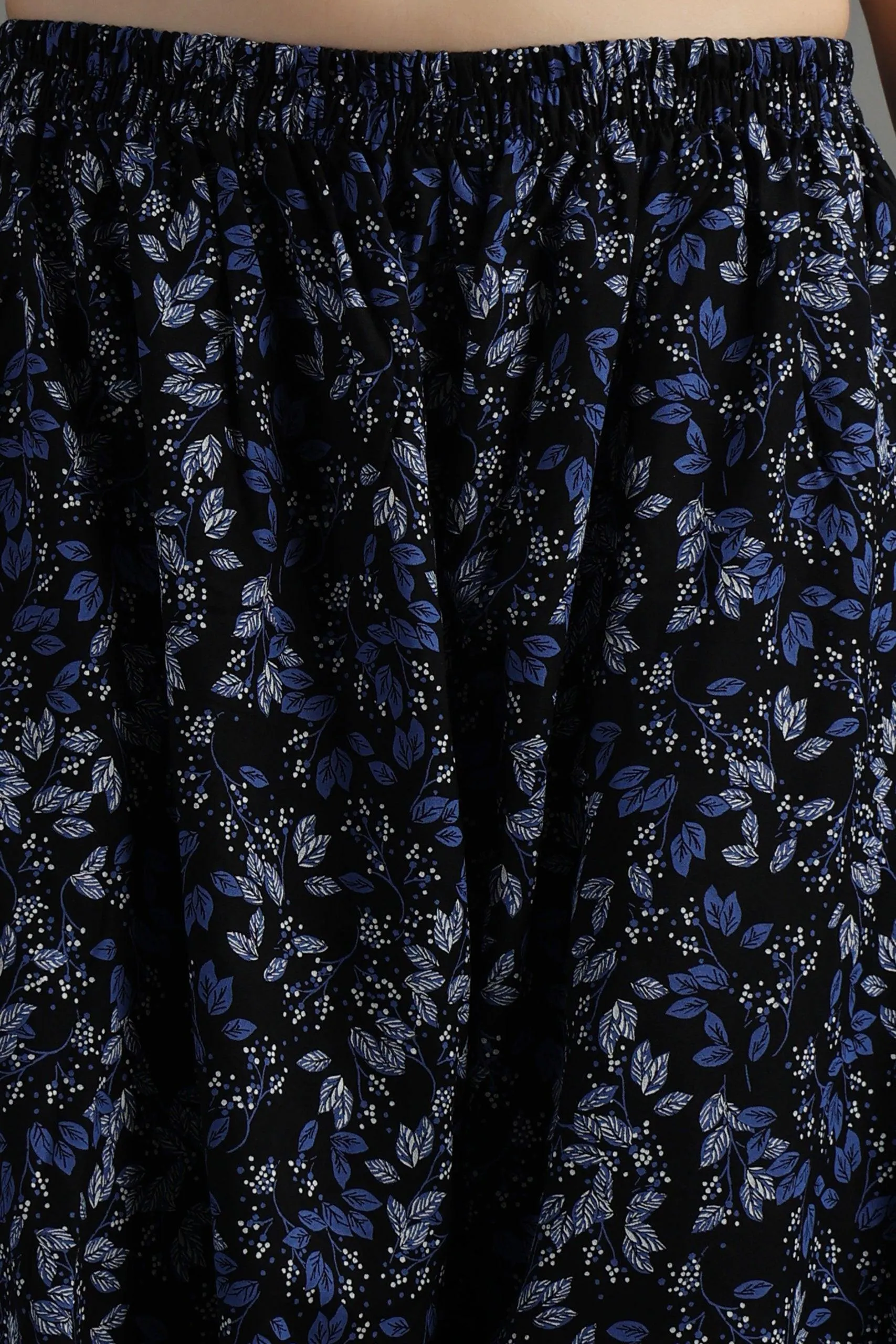 Blue Floral Printed Harem Pants