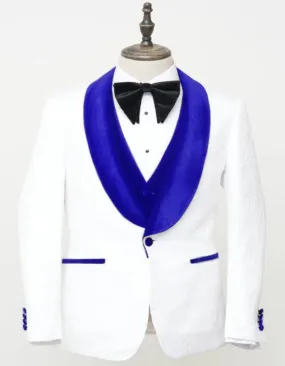 Blue Prom Suit - One Button Blue Homecoming Outfits For Guys Royal Blue Velvet Lapel