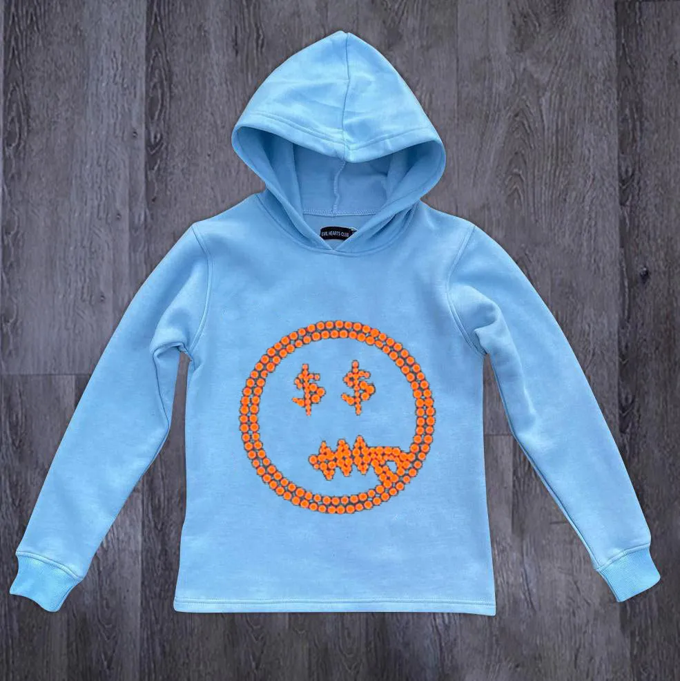 Casual style money smiley print long-sleeved hoodie