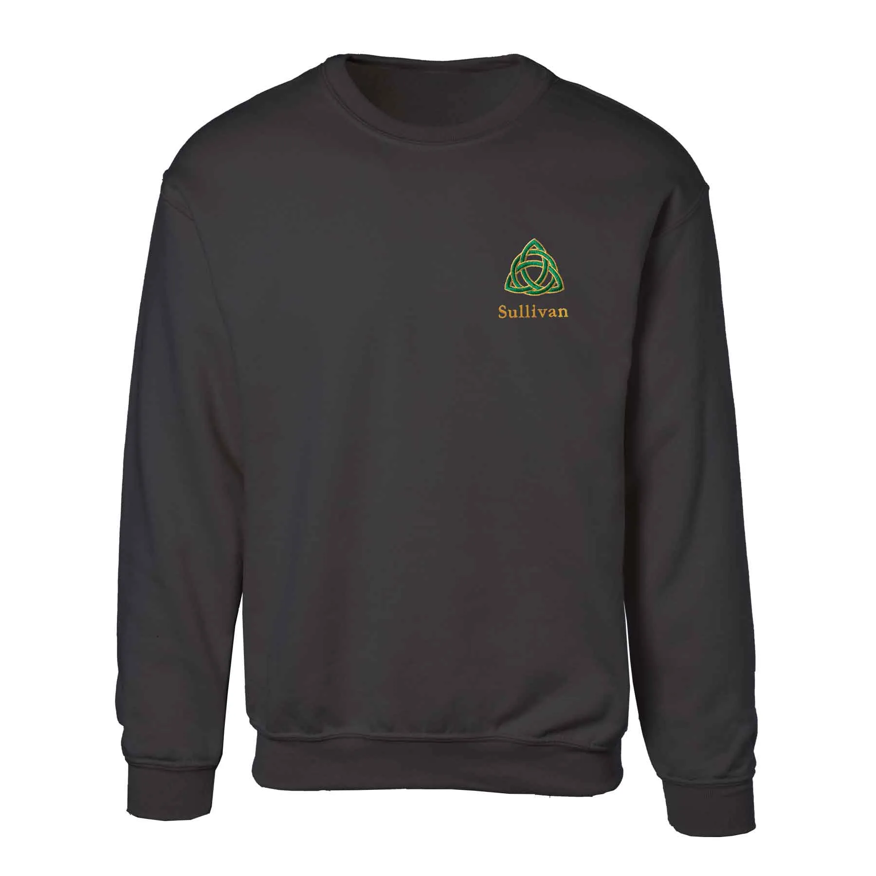 Celtic Trinity Knot Embroidered Personalized Sweatshirt- Black