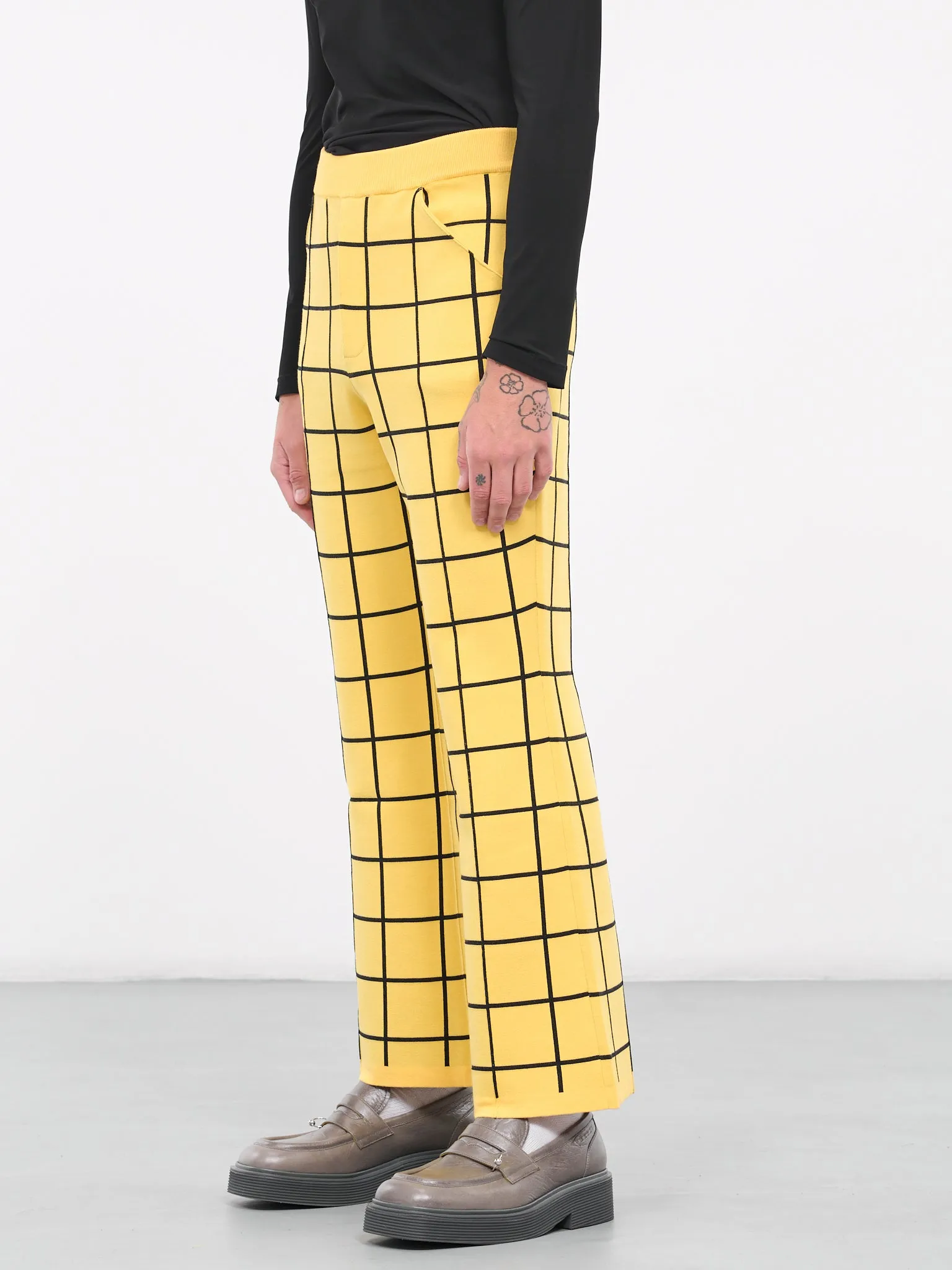 Checked Trousers (PUMG0035Q0-CHY56-YELLOW)