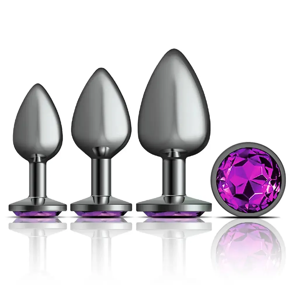 Cheeky Charms Metal Plug Kit Gunmetal Round