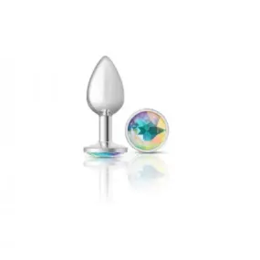 Cheeky Charms Round Clear Iridescent Silver Plug