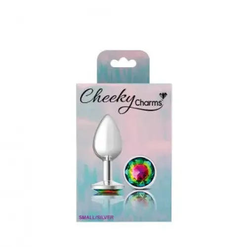 Cheeky Charms Round Rainbow Silver Plug