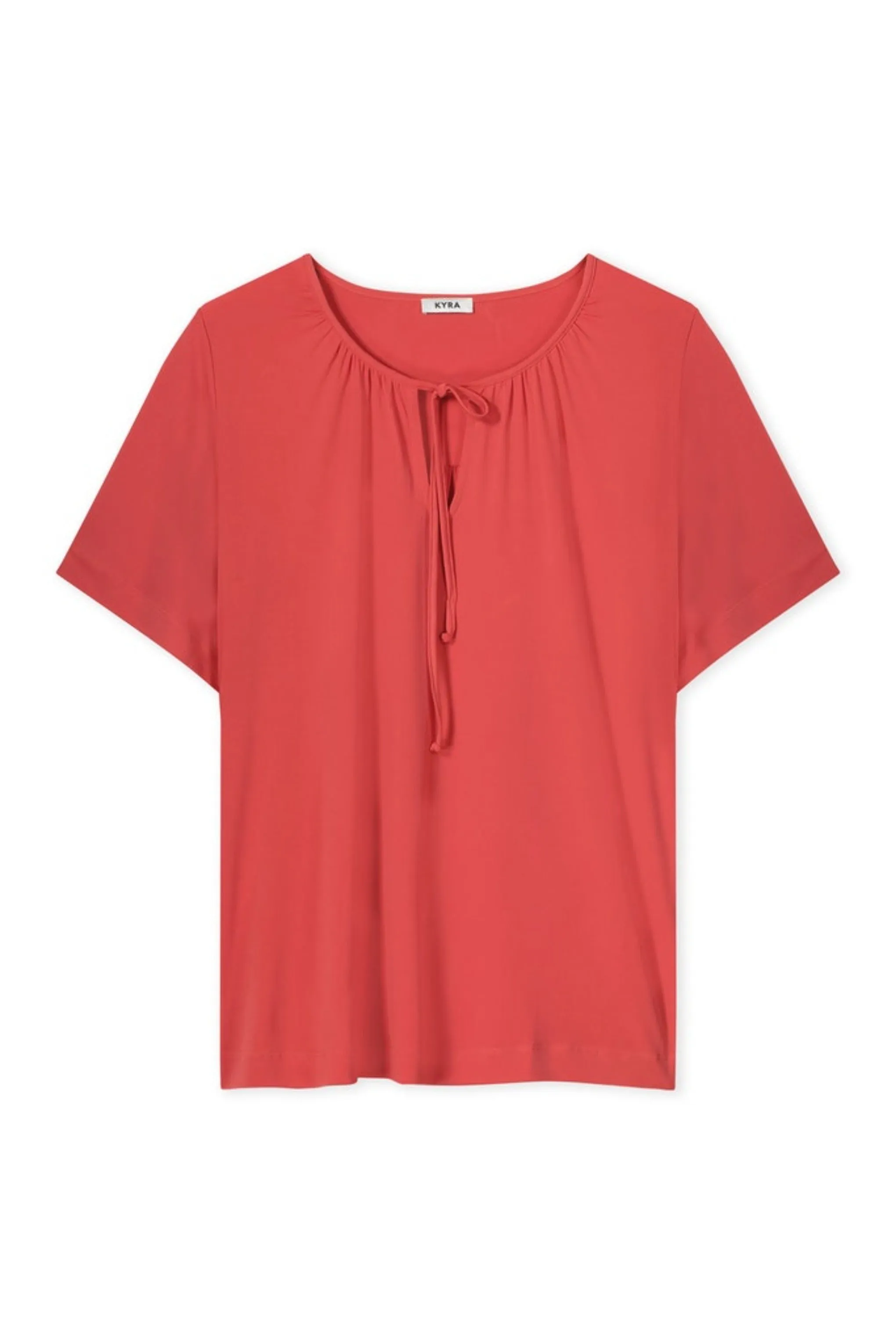 Clasine Flared Sleeve Jersey Top - Rose Red