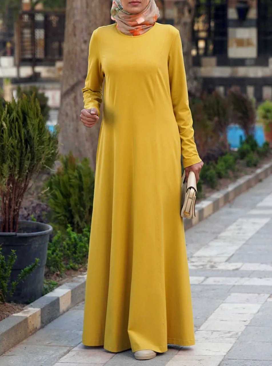 Classic Paneled Jersey Abaya