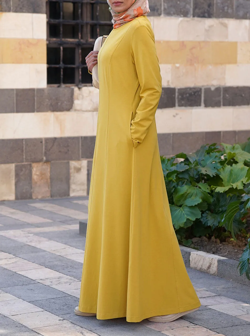 Classic Paneled Jersey Abaya