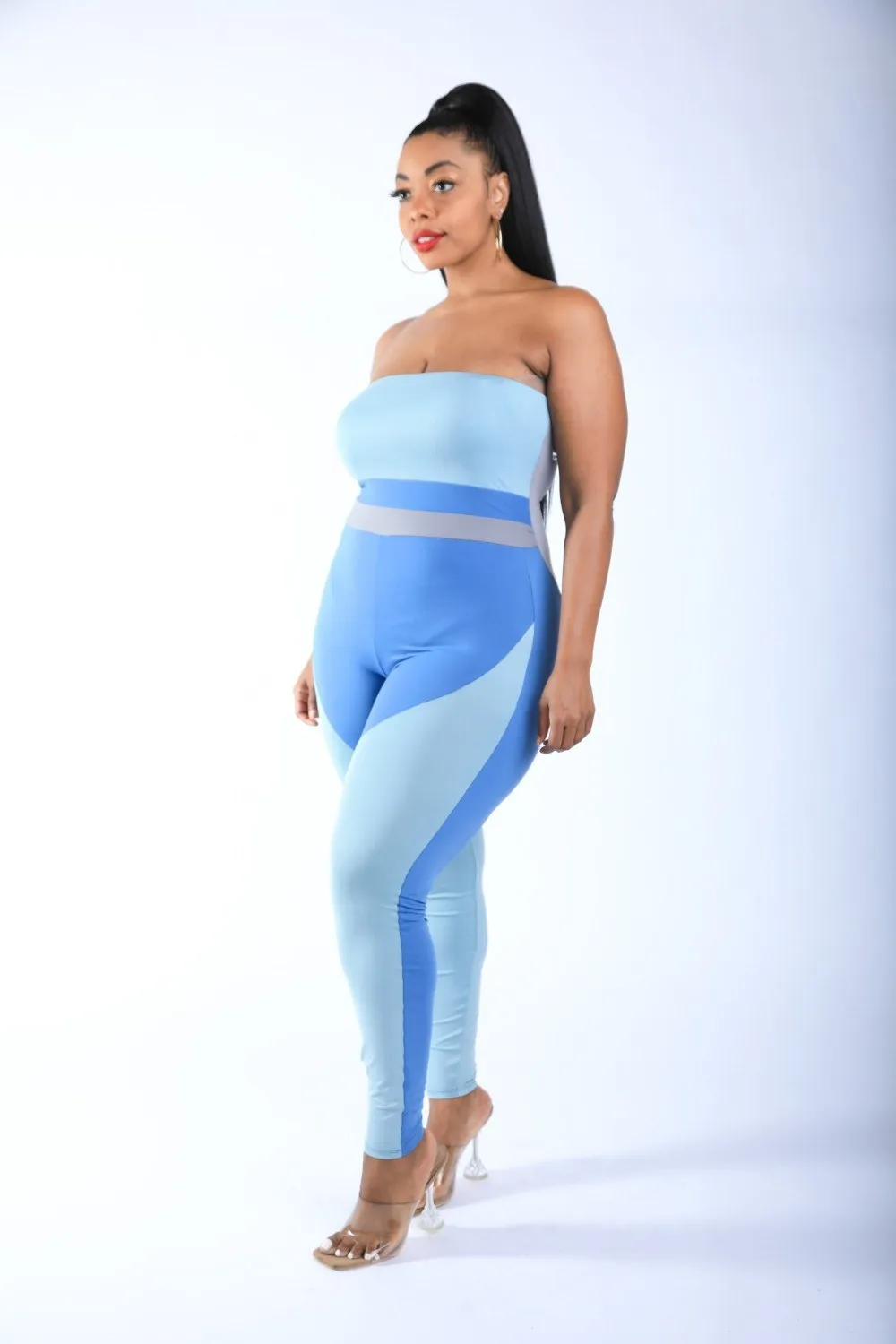 Color Blocked Tube Jumpsuit