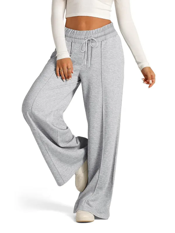 Comfy Wide Waistband Lounge Trousers Wide-Leg Pants