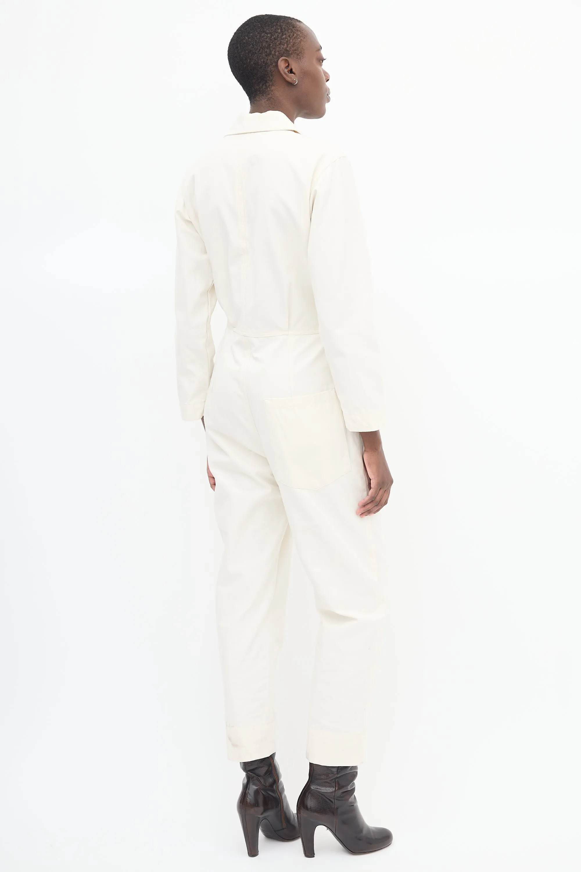 Cream Belted Field Jumpsuit