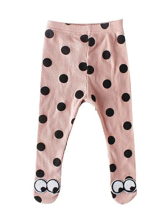 Cute Cartoon Pant Big Eyes Polka Dots Cotton Pantyhose for Baby Girls