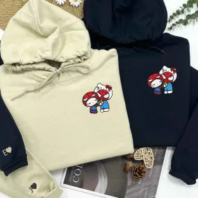 Cute Hero Couple Hoodies - Custom Embroidered Sweatshirts For Couples