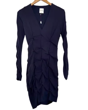 Dark Winter Navy Blue Twist Bodycon Dress