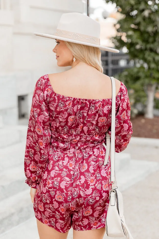 Dime A Dozen Paisley Satin Off The Shoulder Romper FINAL SALE