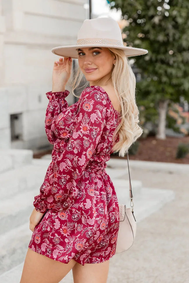 Dime A Dozen Paisley Satin Off The Shoulder Romper FINAL SALE