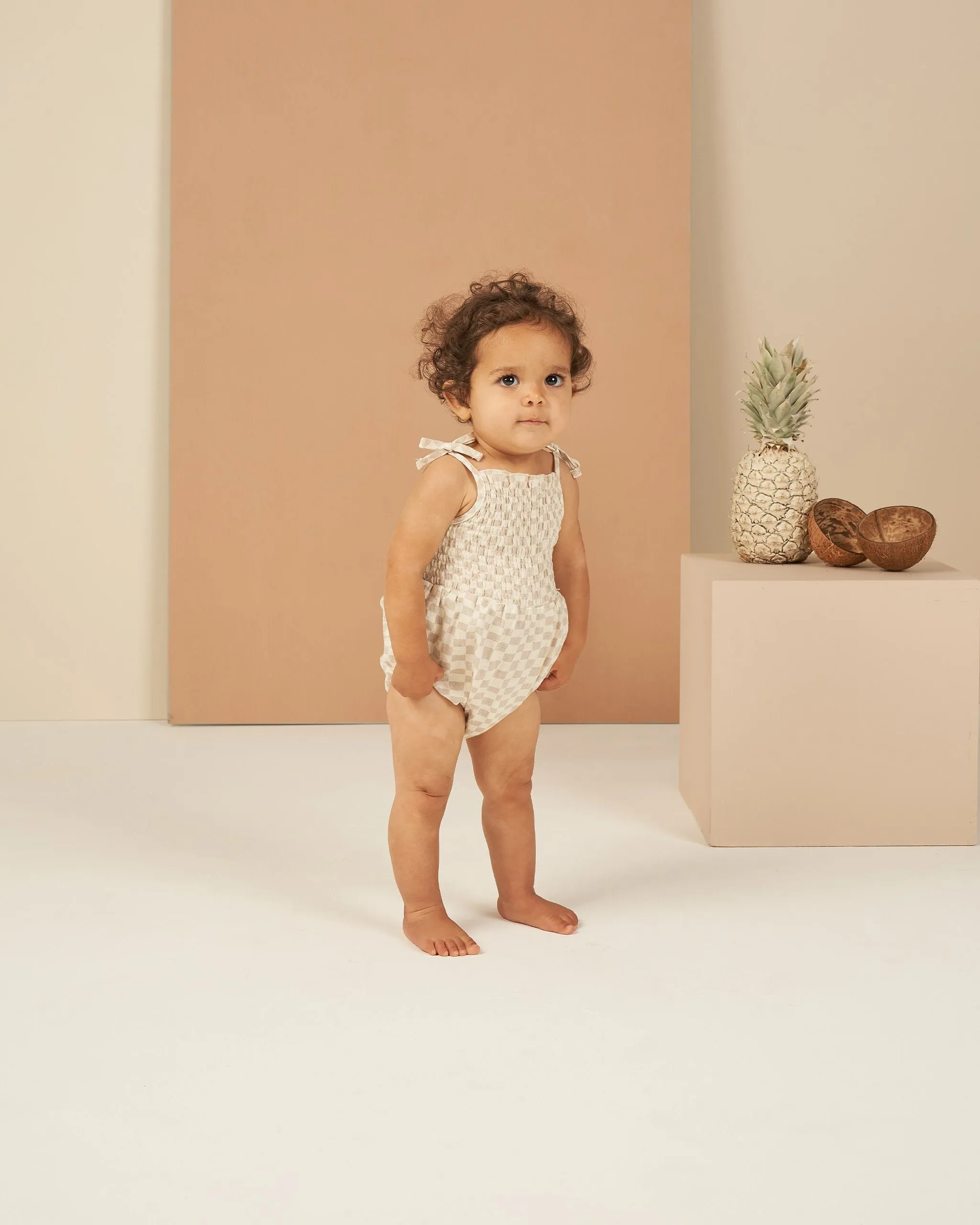 Dove Check Kaia Romper