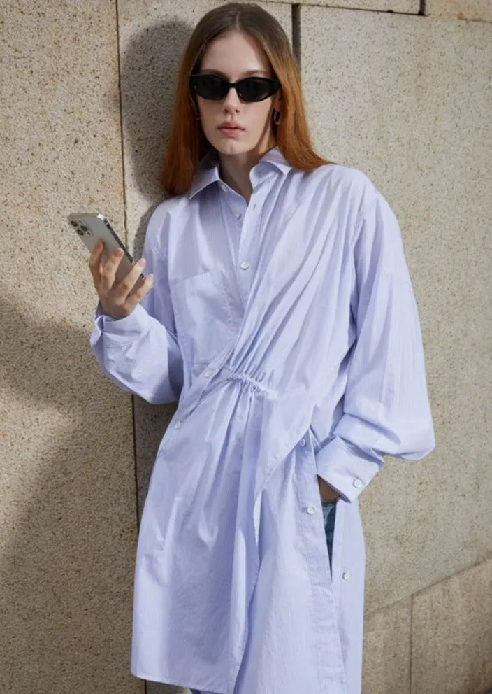 Dresses / JNBY Drawstring Loose Fit Long-Sleeved Shirt Dress