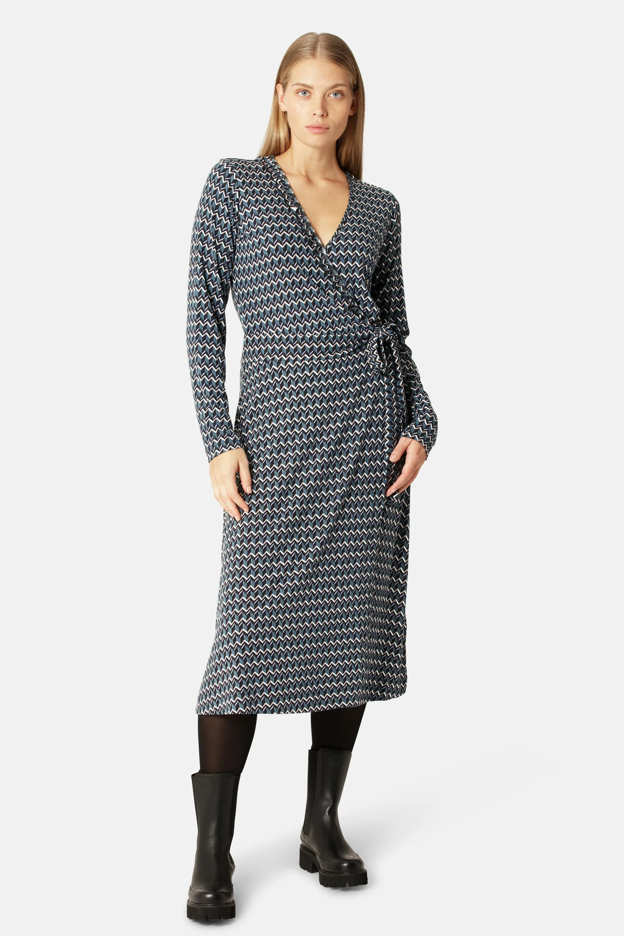 Elisa Harlekin Wrap Dress - Dark Indigo