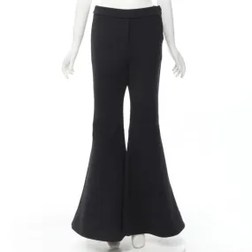 ELLERY Expressionism black polyester extra wide flared trousers pants US4 S