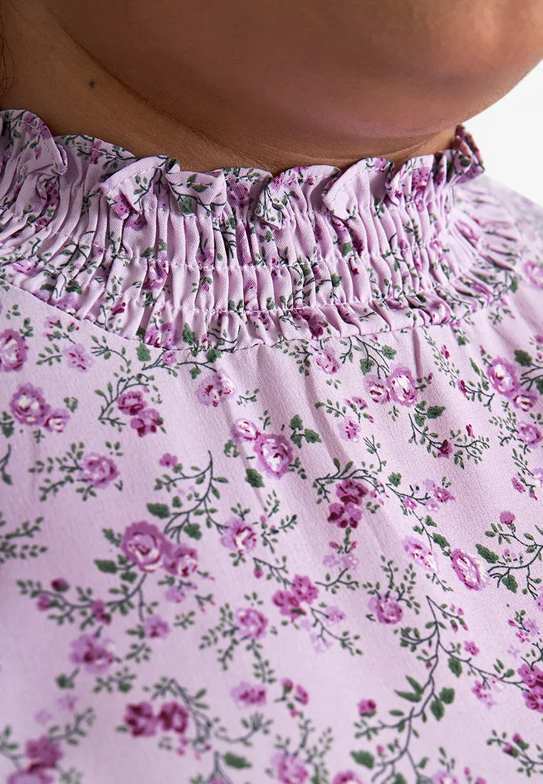 Emily Empire Cut Smocked Neck Floral Top