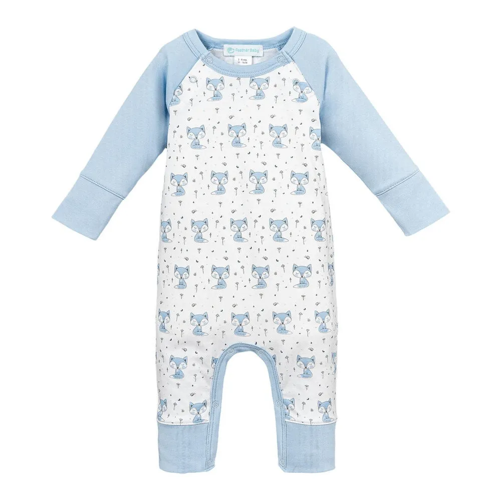 Feather Baby Blushing Blue Fox Sailor Romper