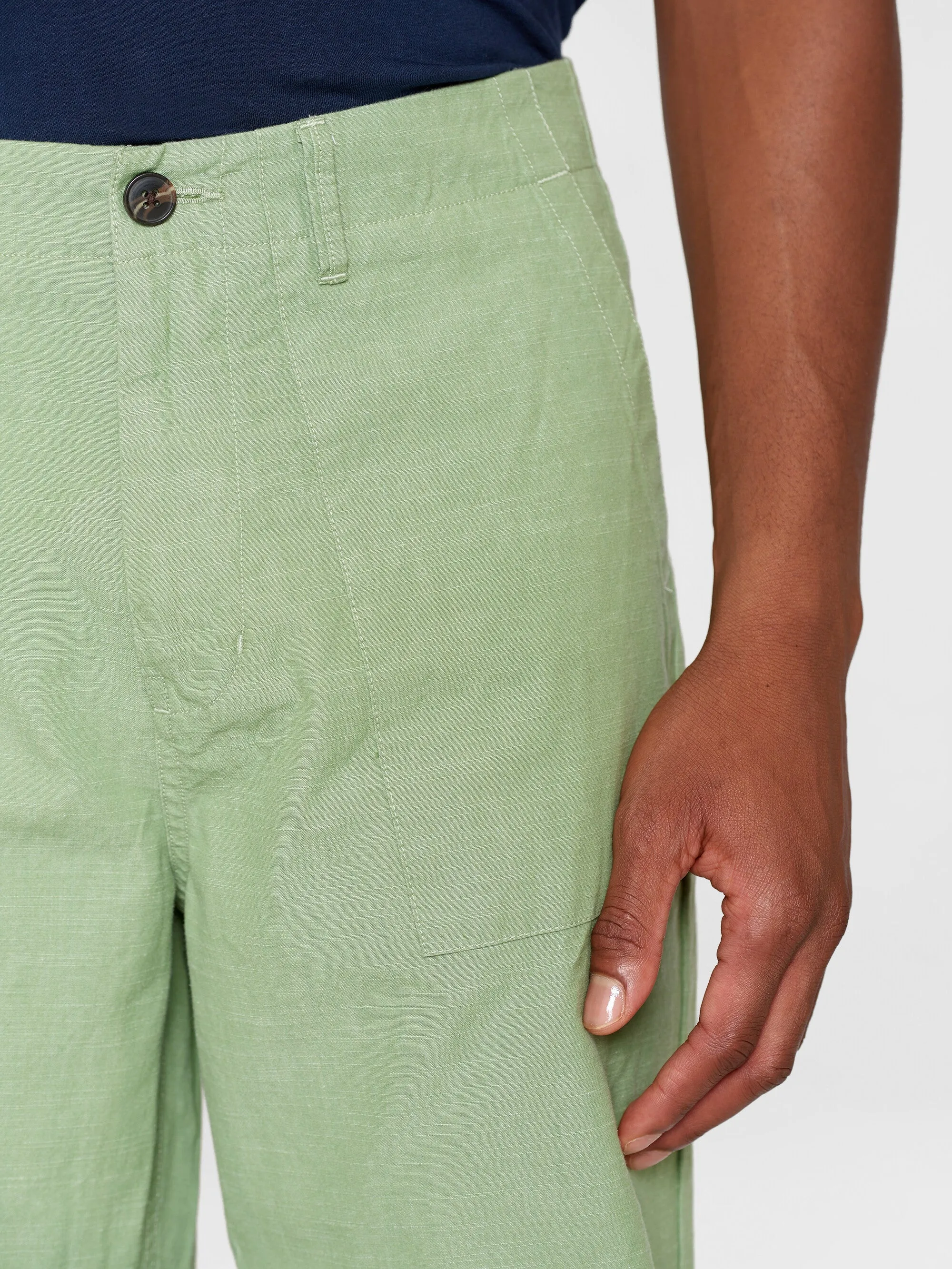 FLINT wide slub yarn pants - GOTS/Vegan - Shale Green