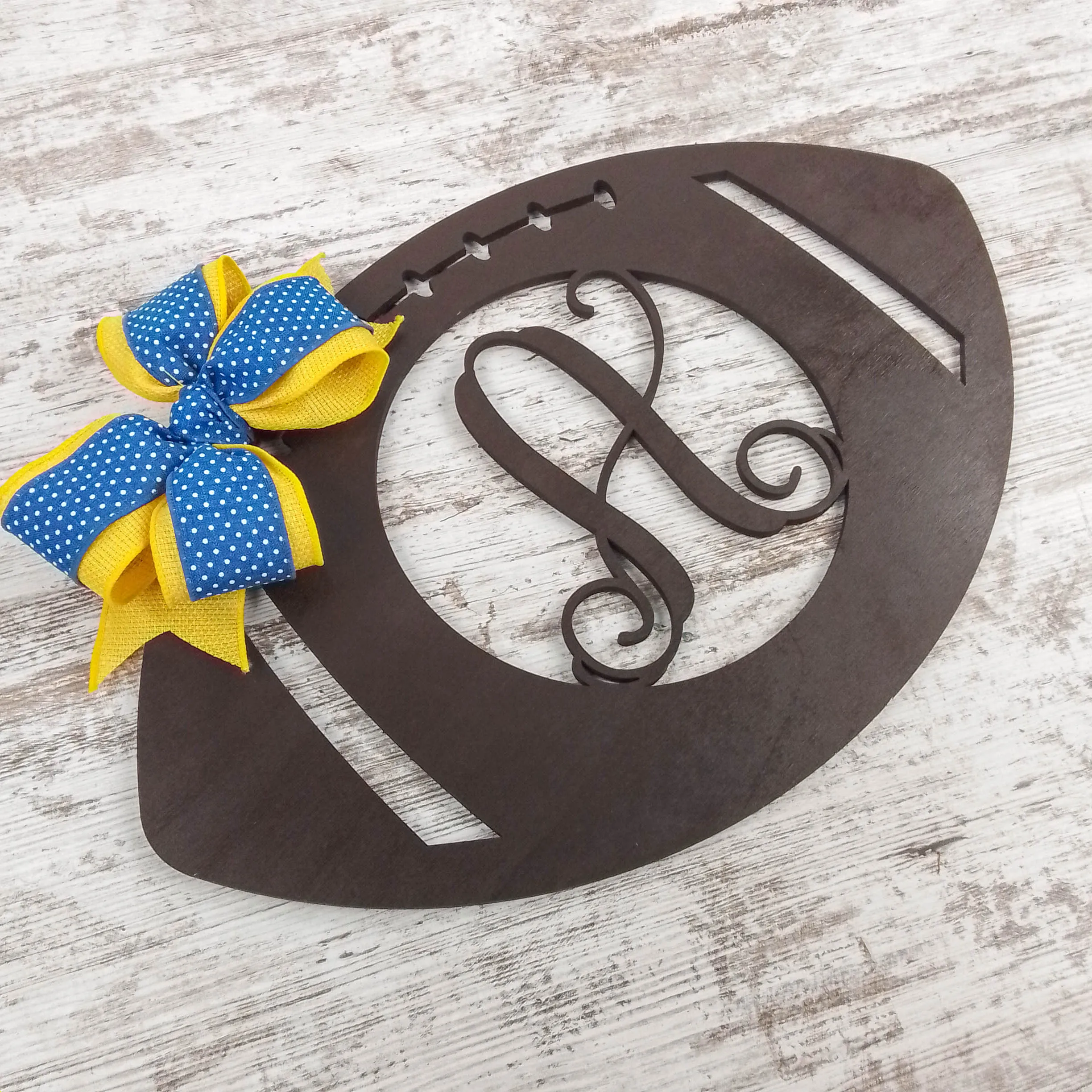 Football Wreath Decorations | Football Monogram Door Hanger