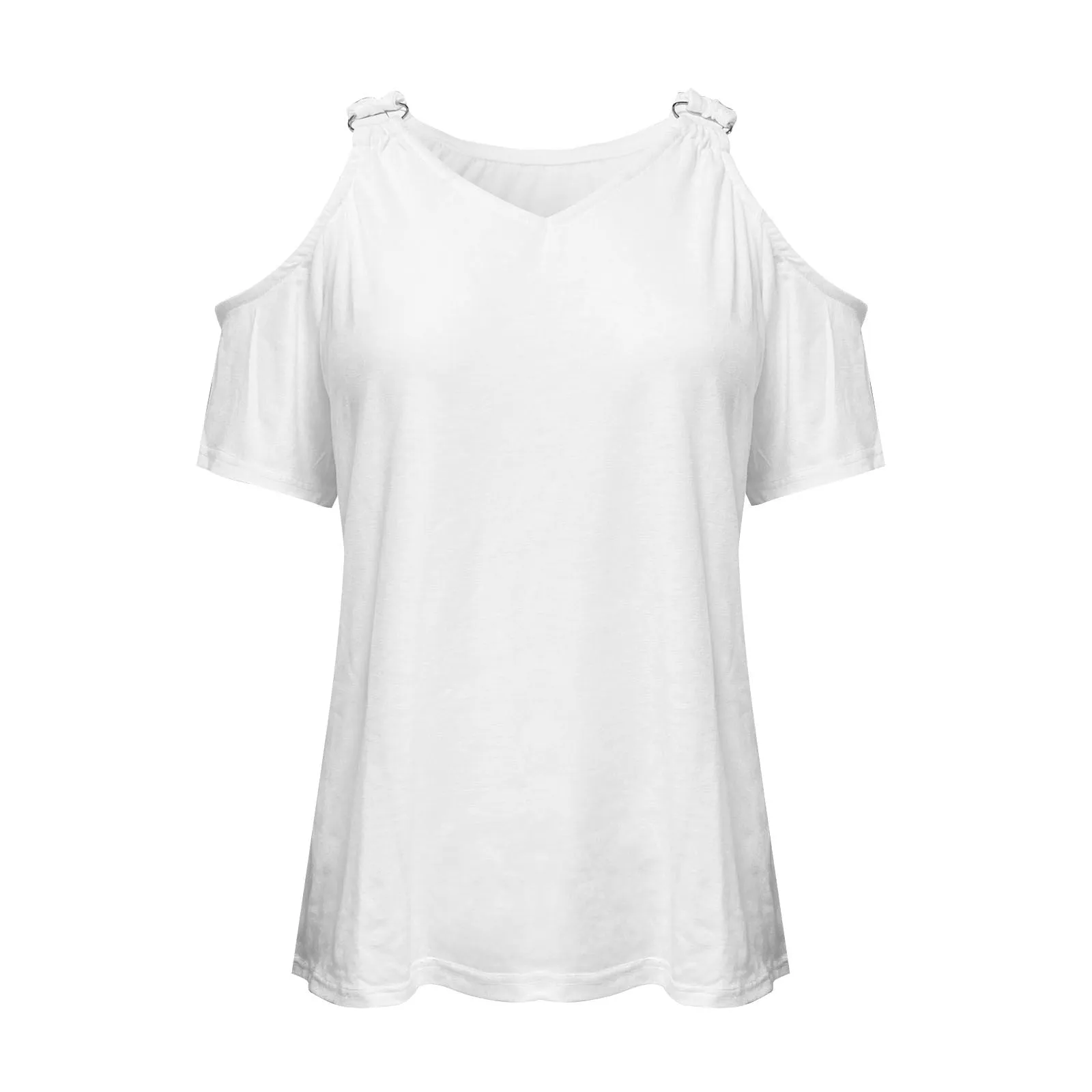 Funki Buys | Shirts | Women's Summer Cut Out Shoulder Top