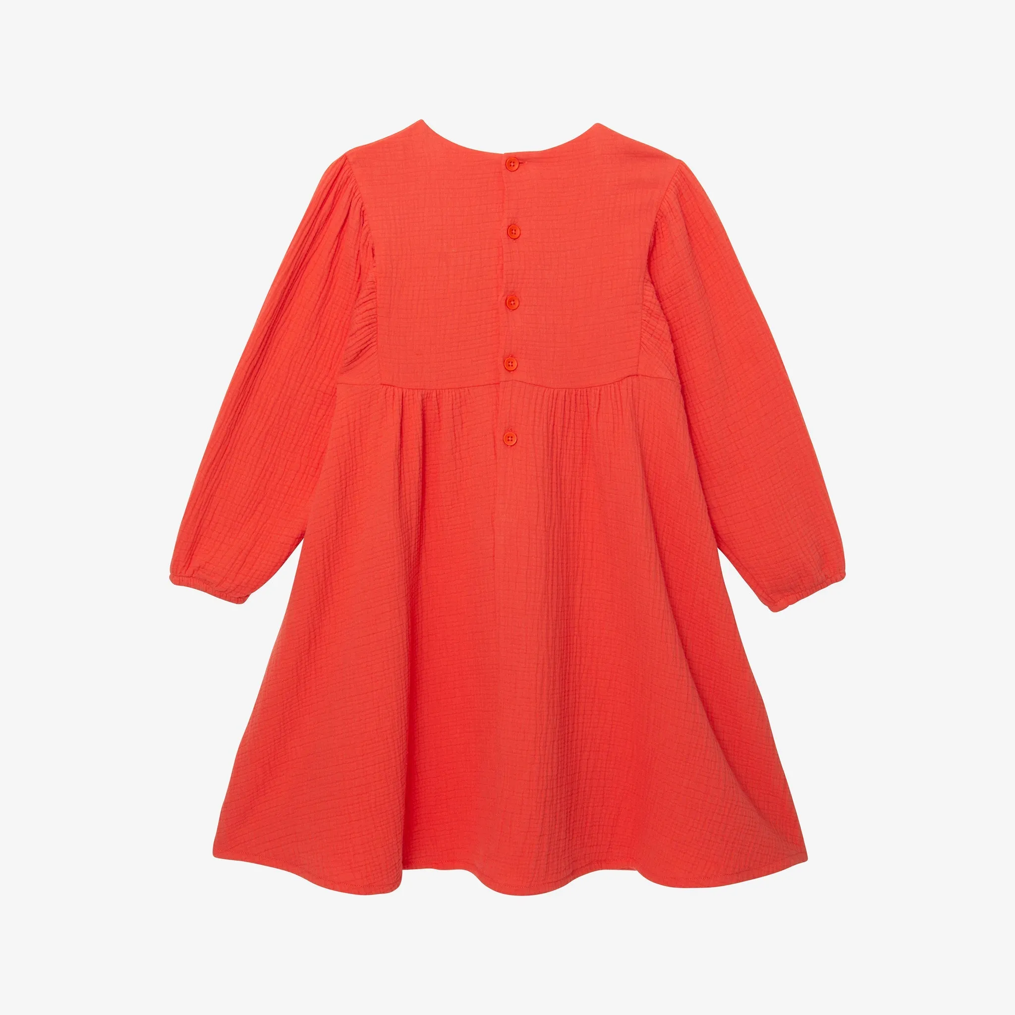 Girls' red long sleeve dress